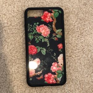 Wildflower Pink and Black Roses iPhone 8 Plus Case
